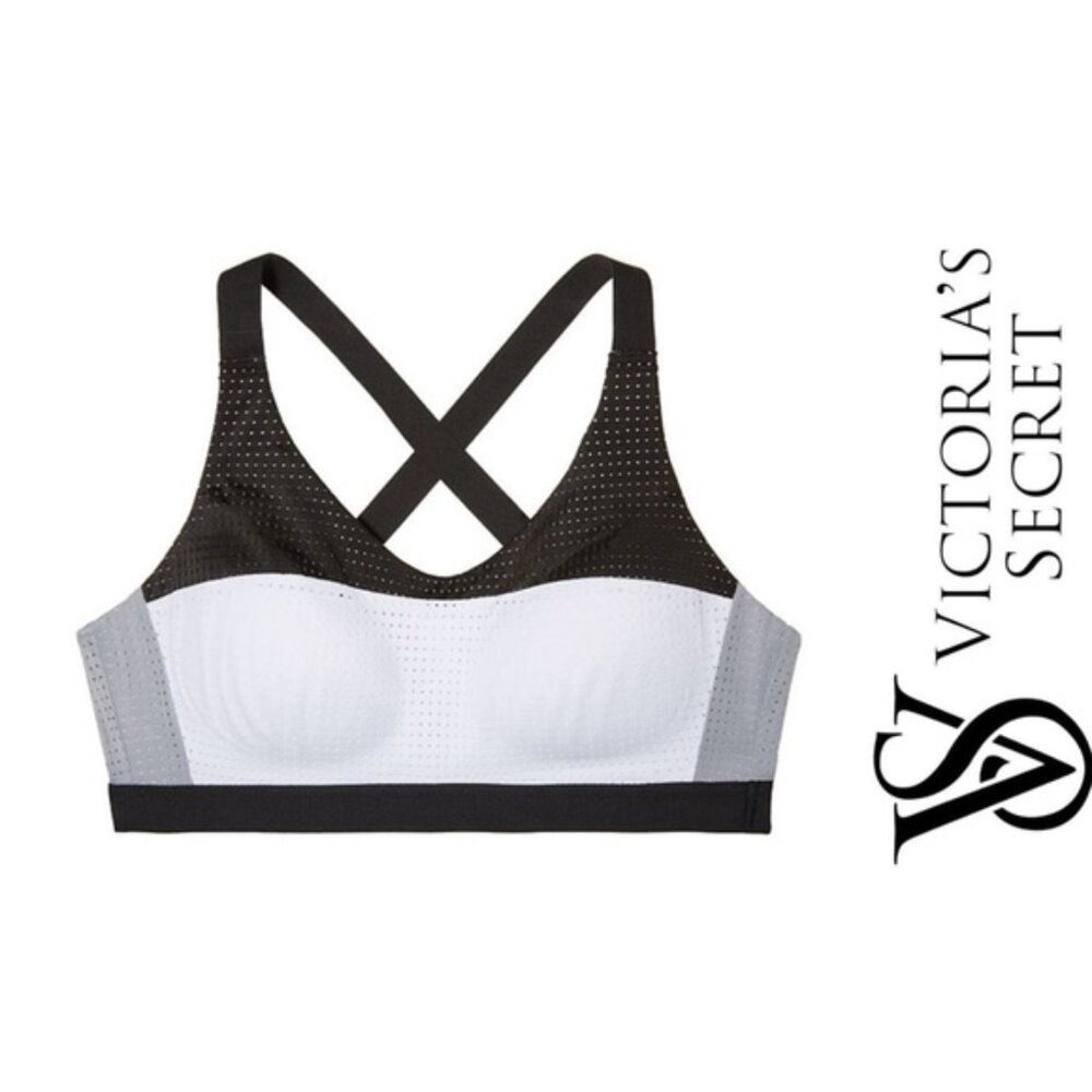 Victoria's Secret | Black, White and Gray Mesh Lightweight Sports Bra | Size 36C